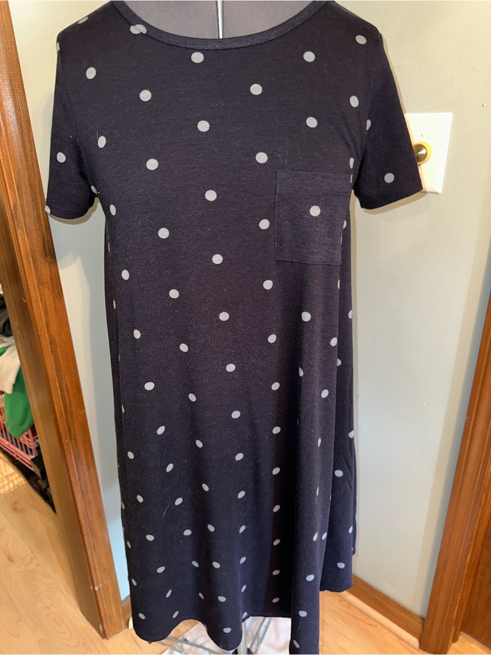 LuLaRoe Black Polka Dot High-Low Carly Dress